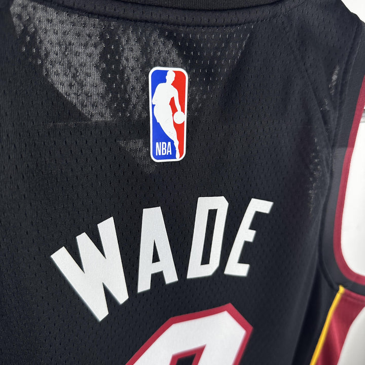 Kids Miami Heat Wade #3 Jersey – Black (Youth Size)