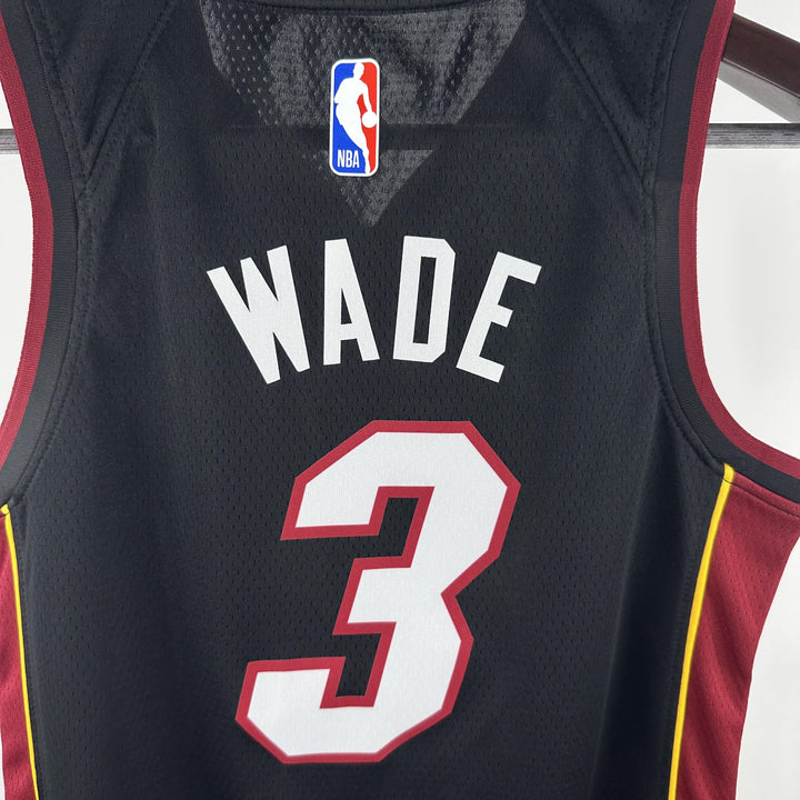 Kids Miami Heat Wade #3 Jersey – Black (Youth Size)