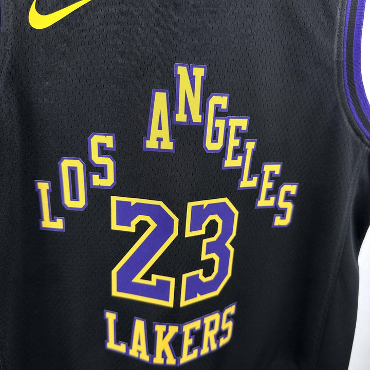 Kids Los Angeles Lakers James #23 Jersey – Black (Youth Size)