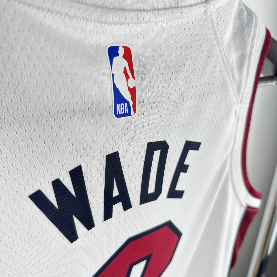 Kids Miami Heat Wade #3 Jersey – White (Youth Size)