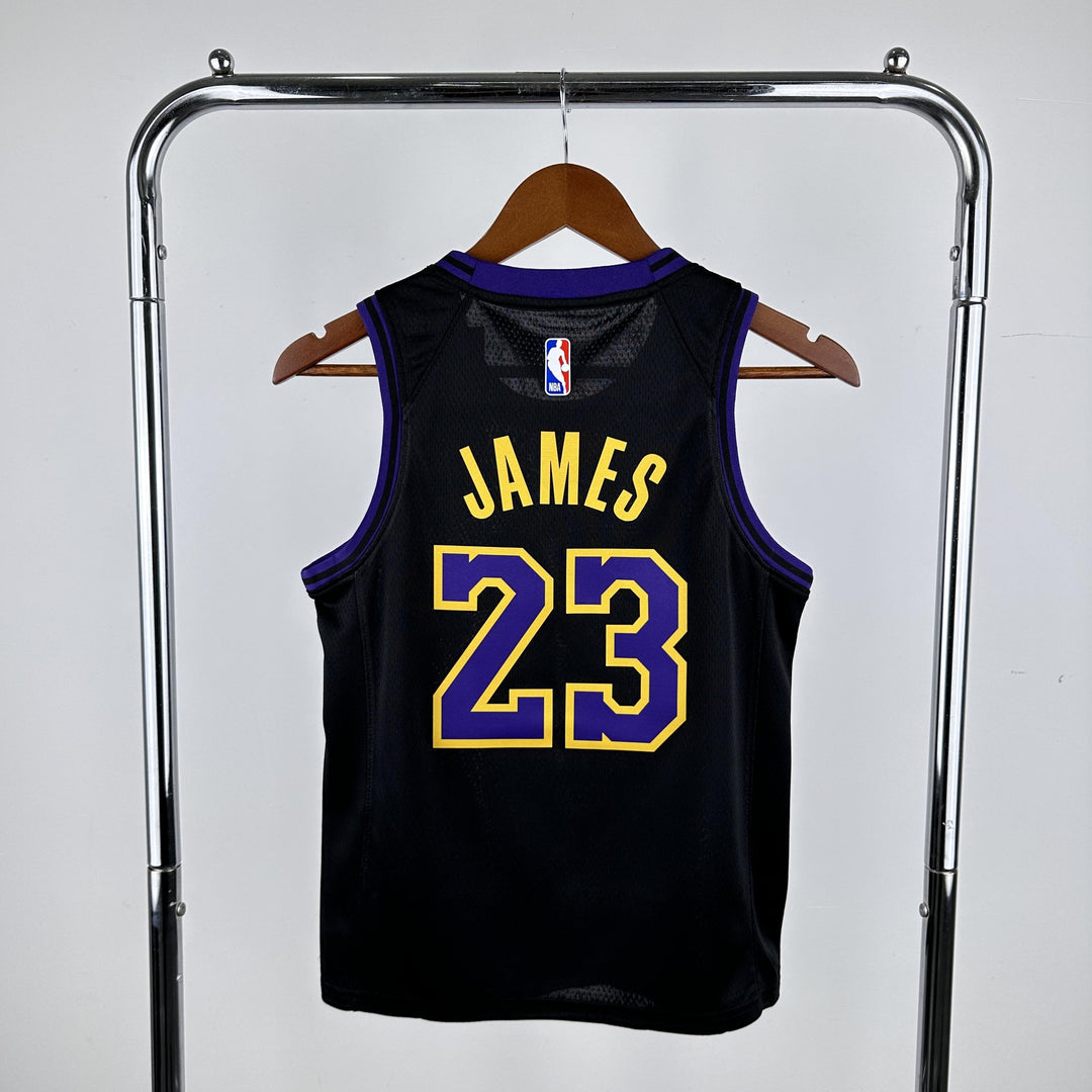 Kids Los Angeles Lakers James #23 Jersey – Black (Youth Size)