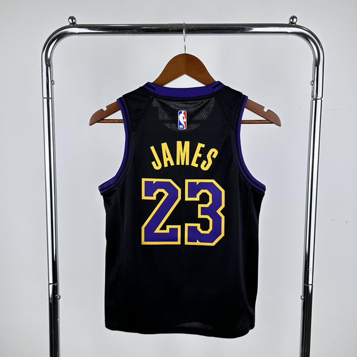 Kids Los Angeles Lakers James #23 Jersey – Black (Youth Size)