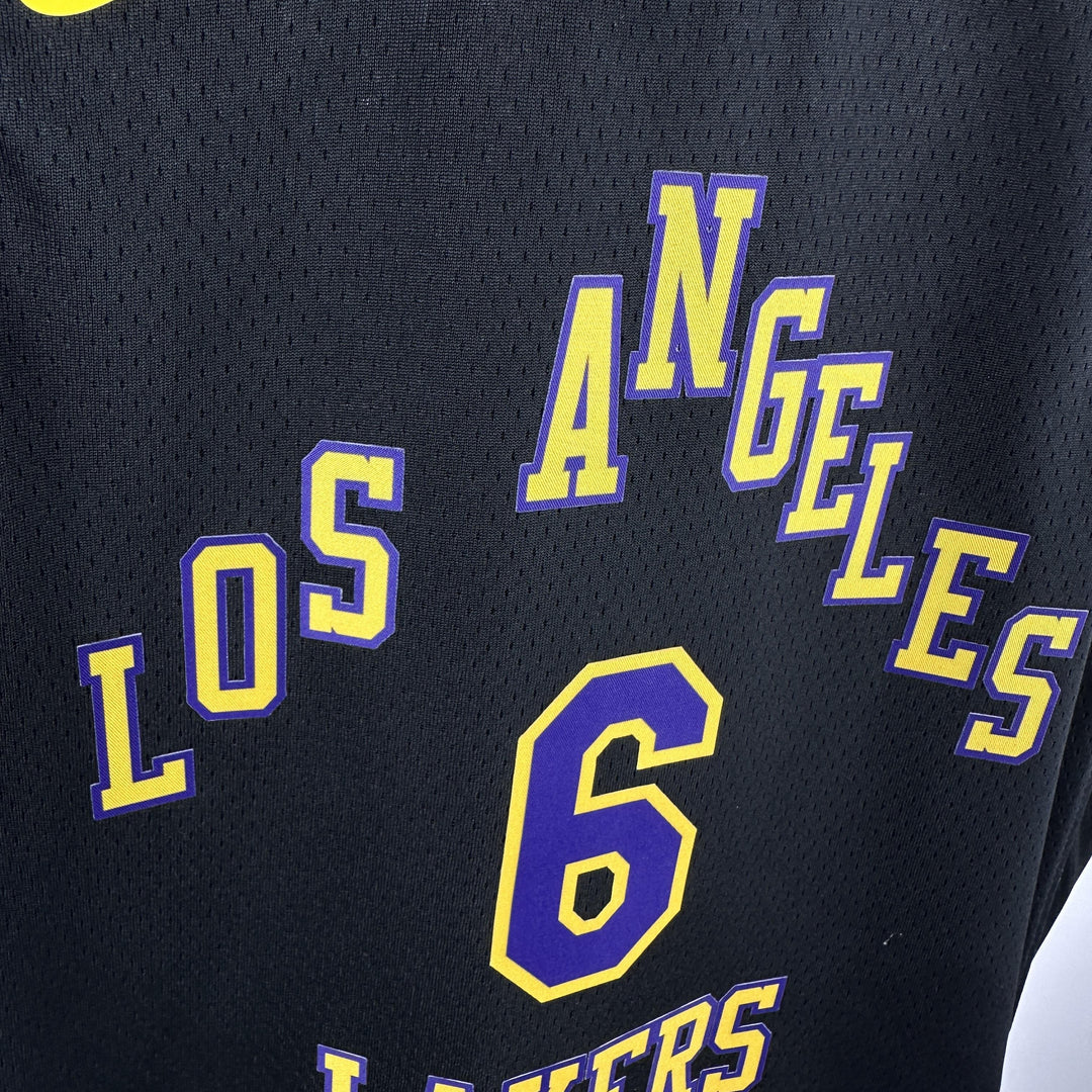 Kids Los Angeles Lakers James #6 Jersey – Black (Youth Size)