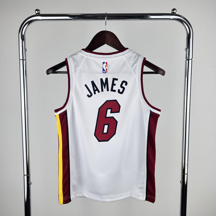 Kids Miami Heat James #6 Jersey – White (Youth Size)