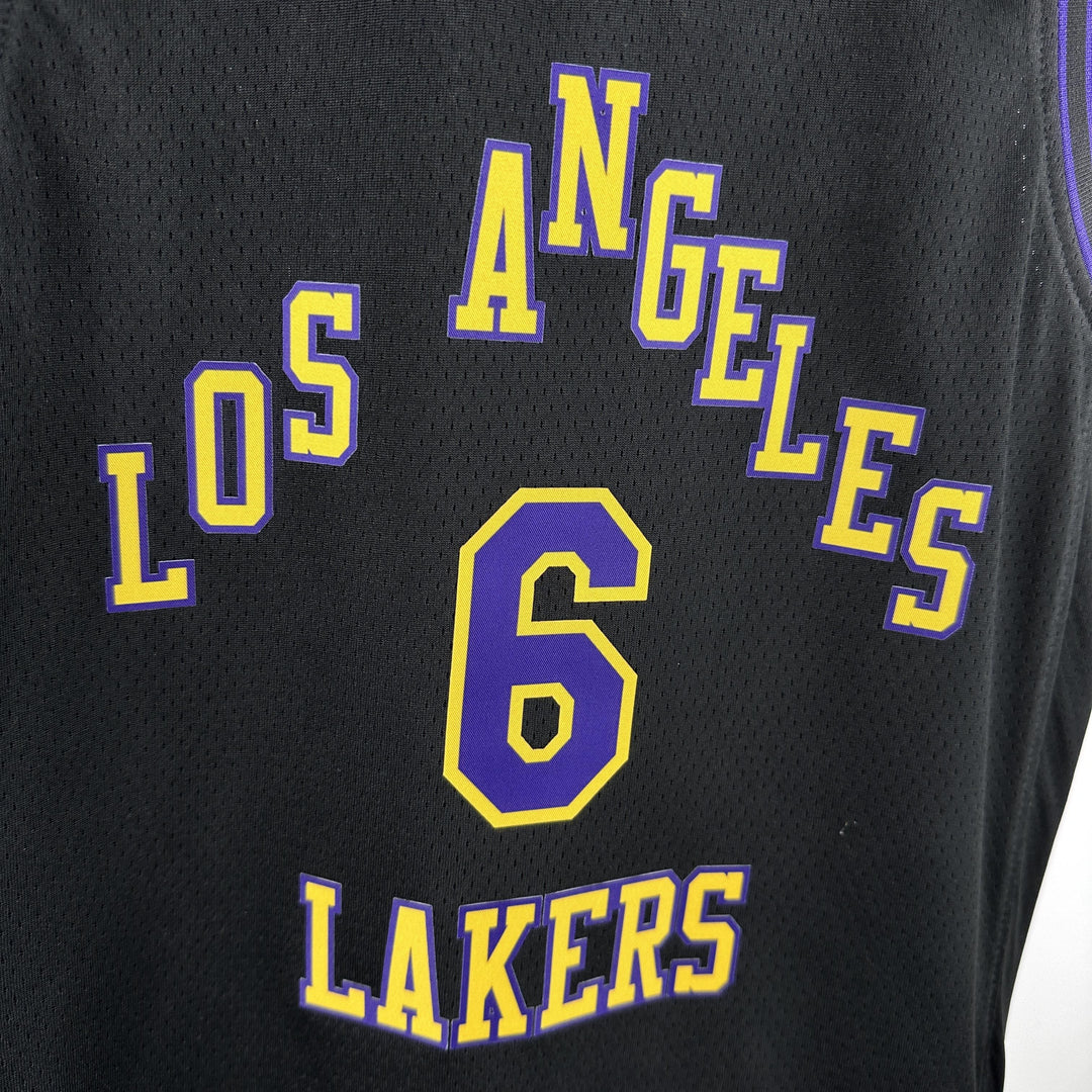 Kids Los Angeles Lakers James #6 Jersey – Black (Youth Size)