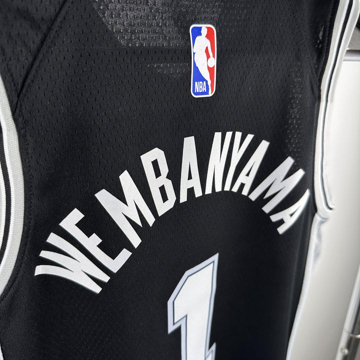 Kids San Antonio Spurs Wembanyama #1 Jersey – Black (Youth Size)