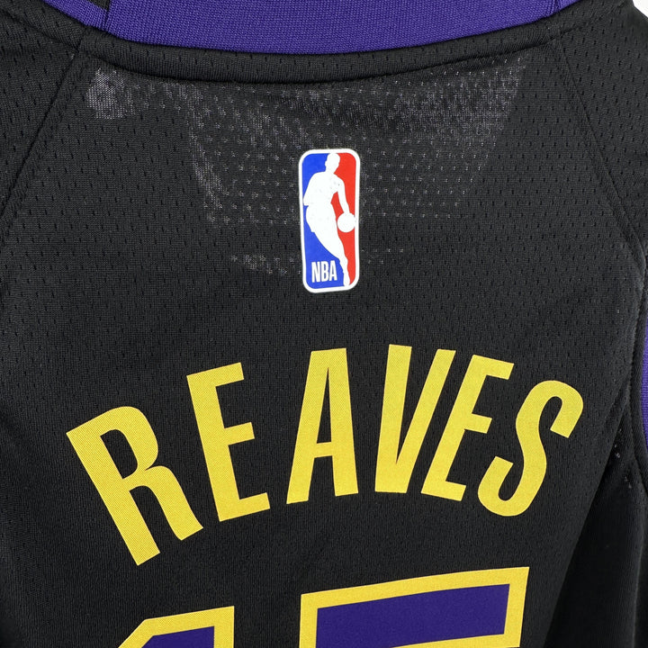 Kids Los Angeles Lakers Reaves #15 Jersey – Black (Youth Size)