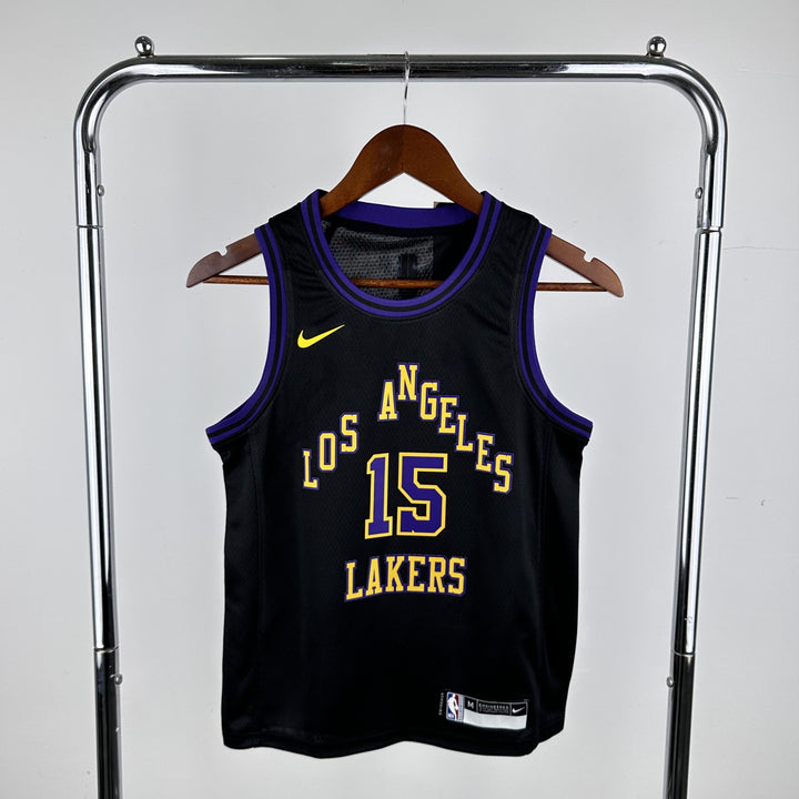Kids Los Angeles Lakers Reaves #15 Jersey – Black (Youth Size)