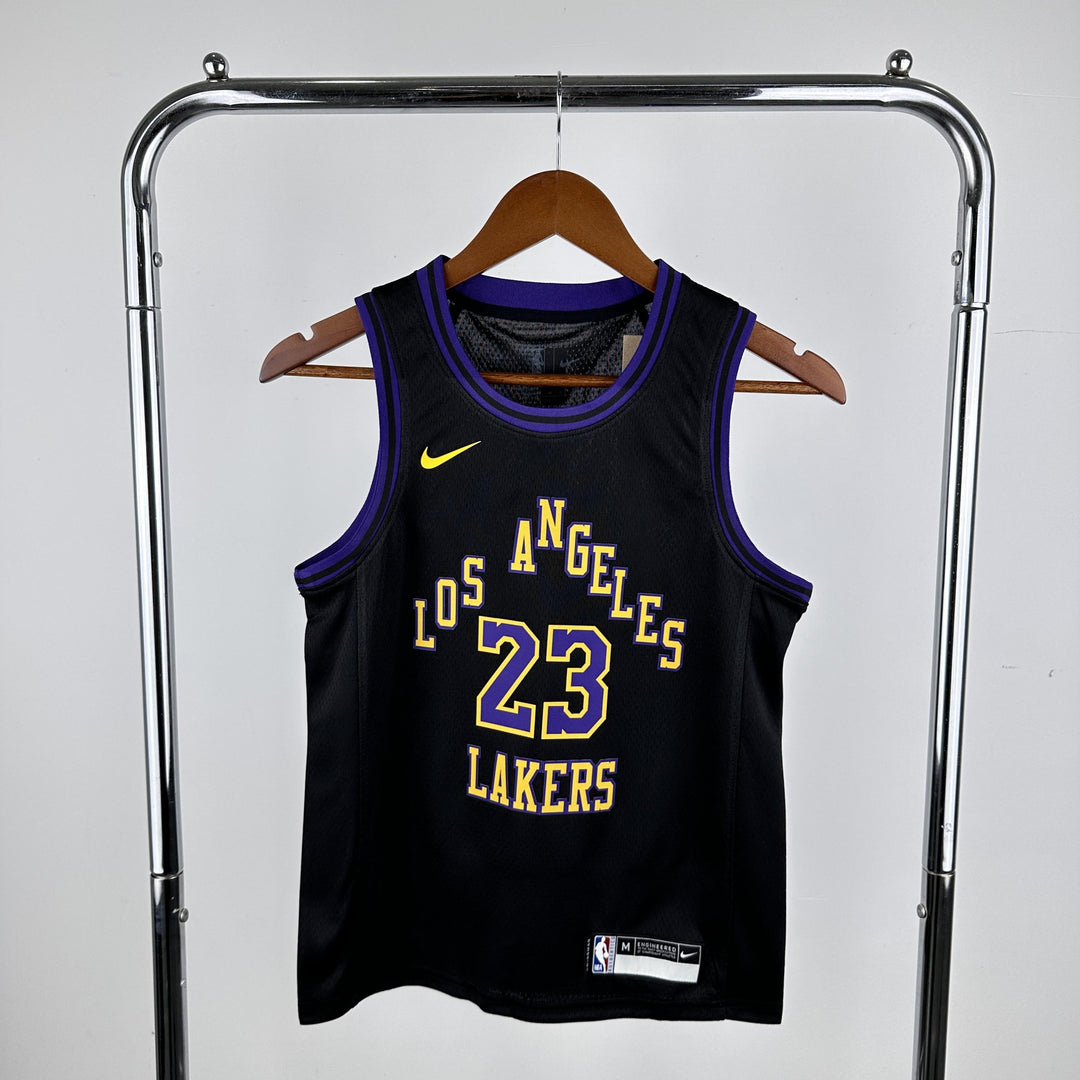 Kids Los Angeles Lakers James #23 Jersey – Black (Youth Size)