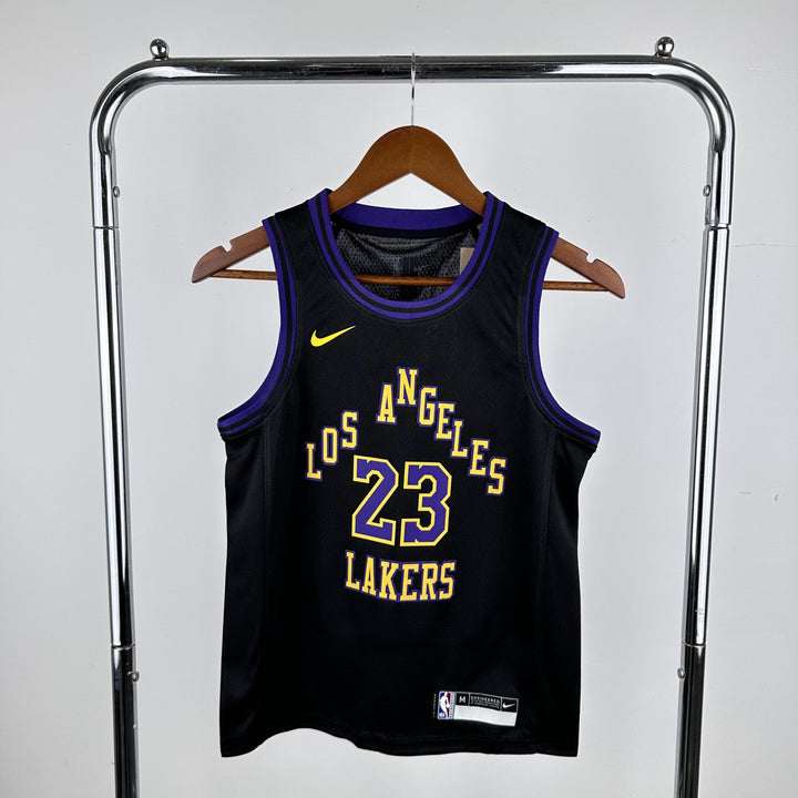 Kids Los Angeles Lakers James #23 Jersey – Black (Youth Size)