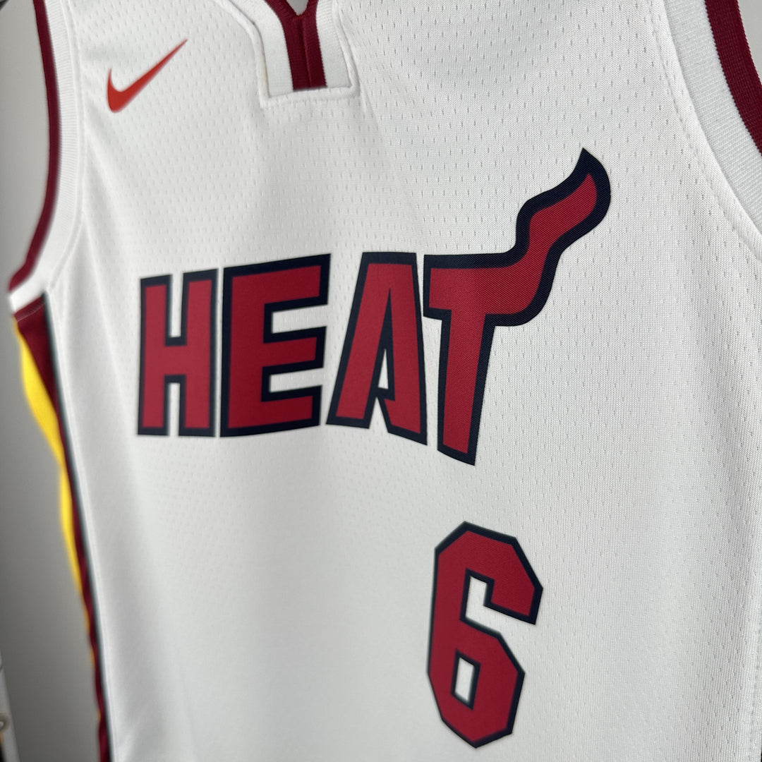 Kids Miami Heat James #6 Jersey – White (Youth Size)