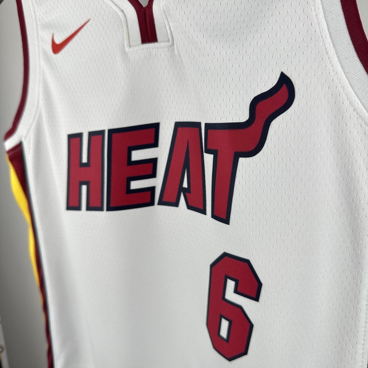 Kids Miami Heat James #6 Jersey – White (Youth Size)