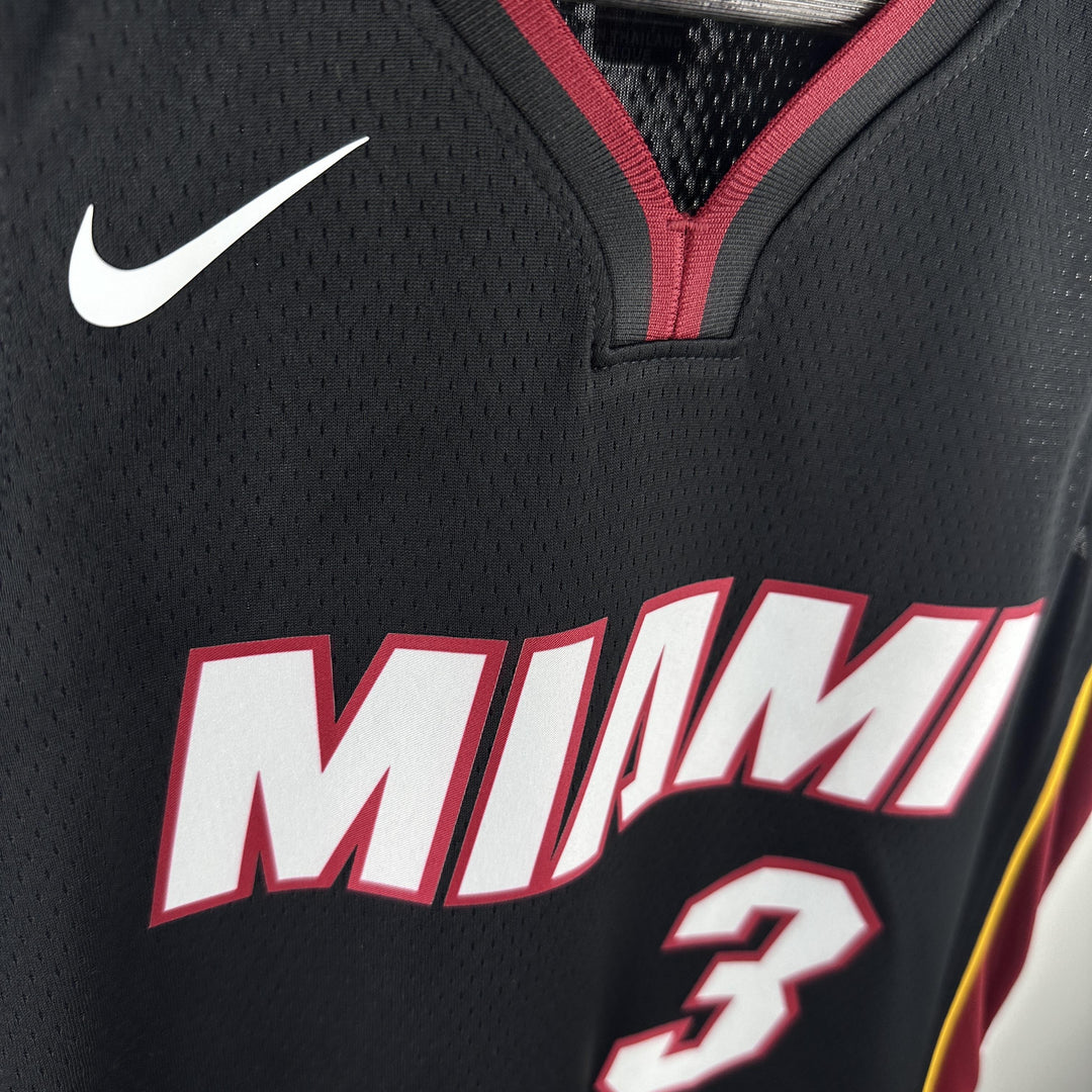Kids Miami Heat Wade #3 Jersey – Black (Youth Size)