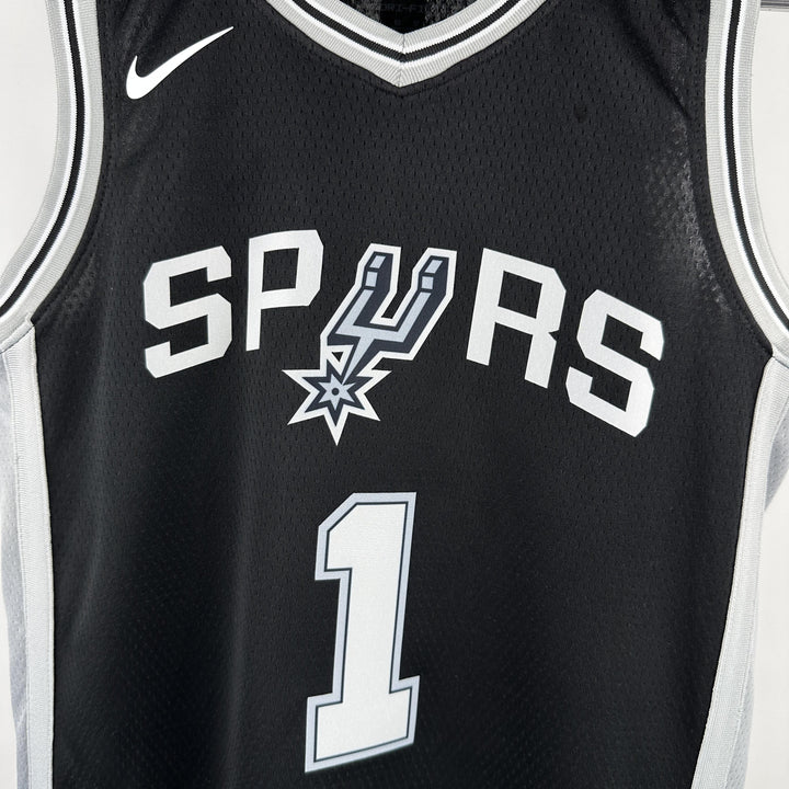 Kids San Antonio Spurs Wembanyama #1 Jersey – Black (Youth Size)