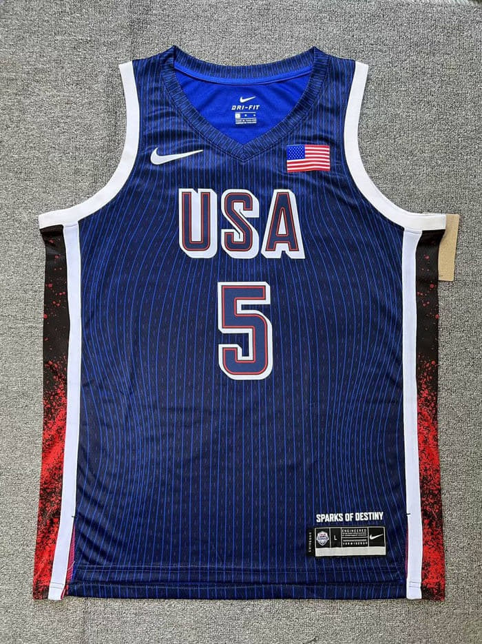 USA National Basketball Jersey – Olympics 2024 (Blue)