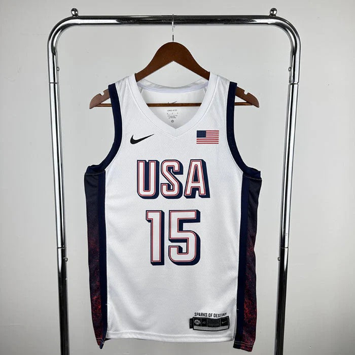 USA National Basketball Jersey – Olympics 2024 (White)