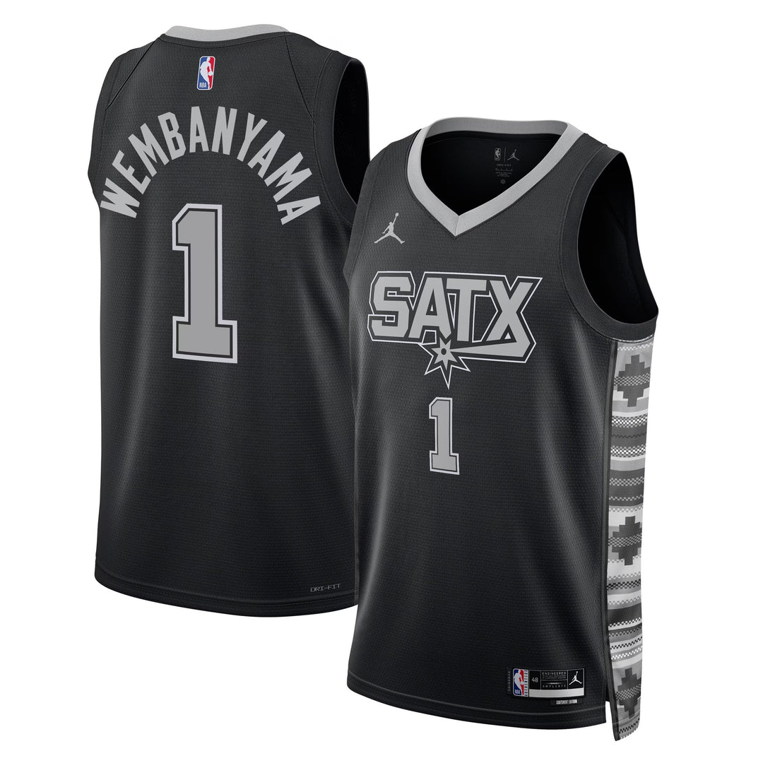 San Antonio Spurs Statement Edition 23/24 Jersey – Victor Wembanyama #1 – Black