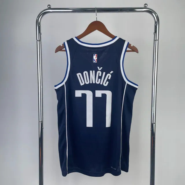 Dallas Mavericks Statement Edition 23/24 Luka Dončić #77 Jersey – Navy Blue