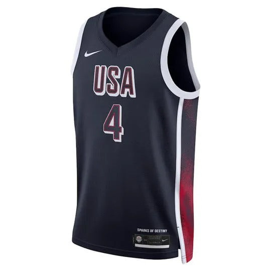 USA National Basketball Jersey – Olympics 2024 Stephen Curry (Blue)