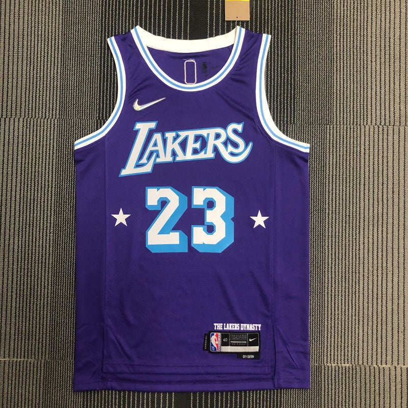 Los Angeles Lakers 75th Diamond City Edition 21/22 LeBron James #23 Jersey – Purple