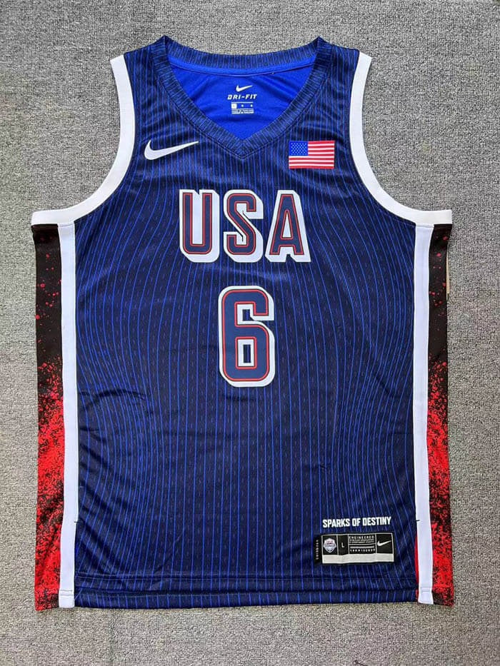 USA National Basketball Jersey – Olympics 2024 (Blue)