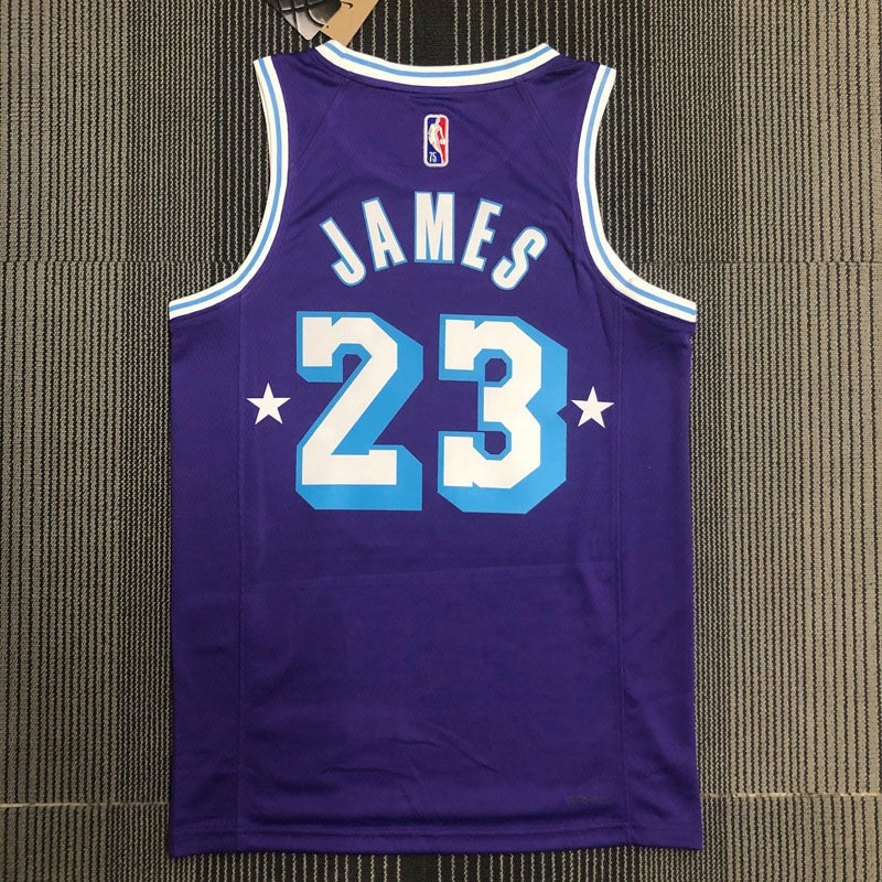 Los Angeles Lakers 75th Diamond City Edition 21/22 LeBron James #23 Jersey – Purple