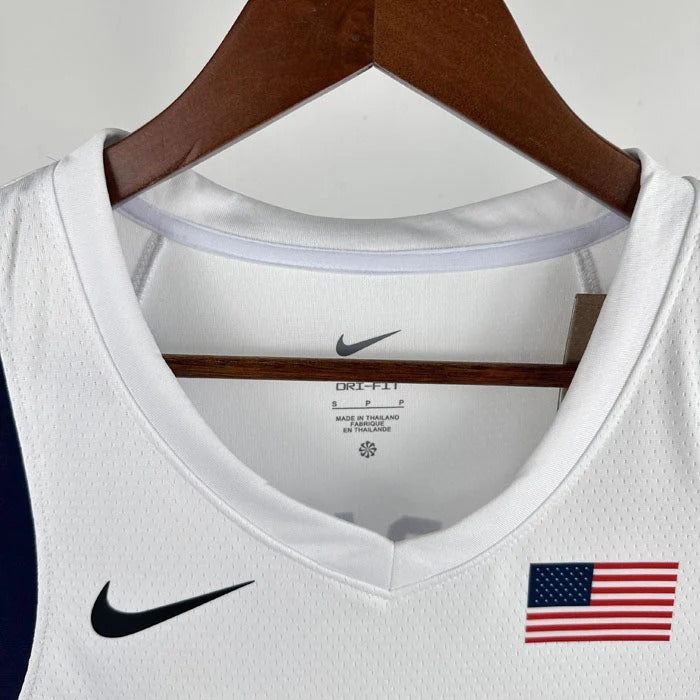 USA National Basketball Jersey – Olympics 2024 Stephen Curry (White)
