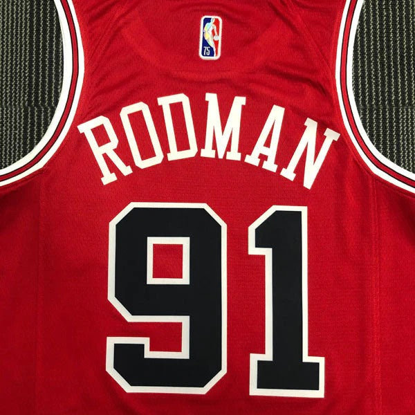 Chicago Bulls Icon 75th Anniversary Edition Dennis Rodman Jersey – Red