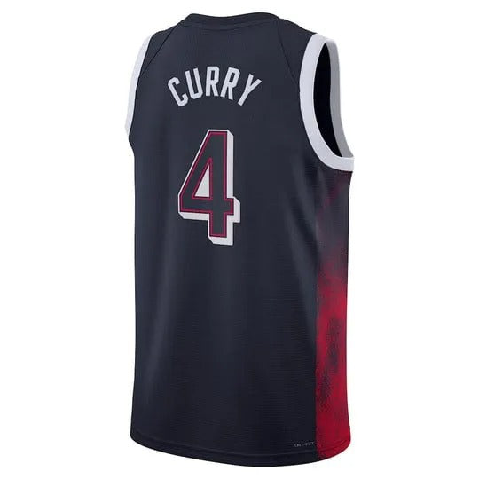 USA National Basketball Jersey – Olympics 2024 Stephen Curry (Blue)