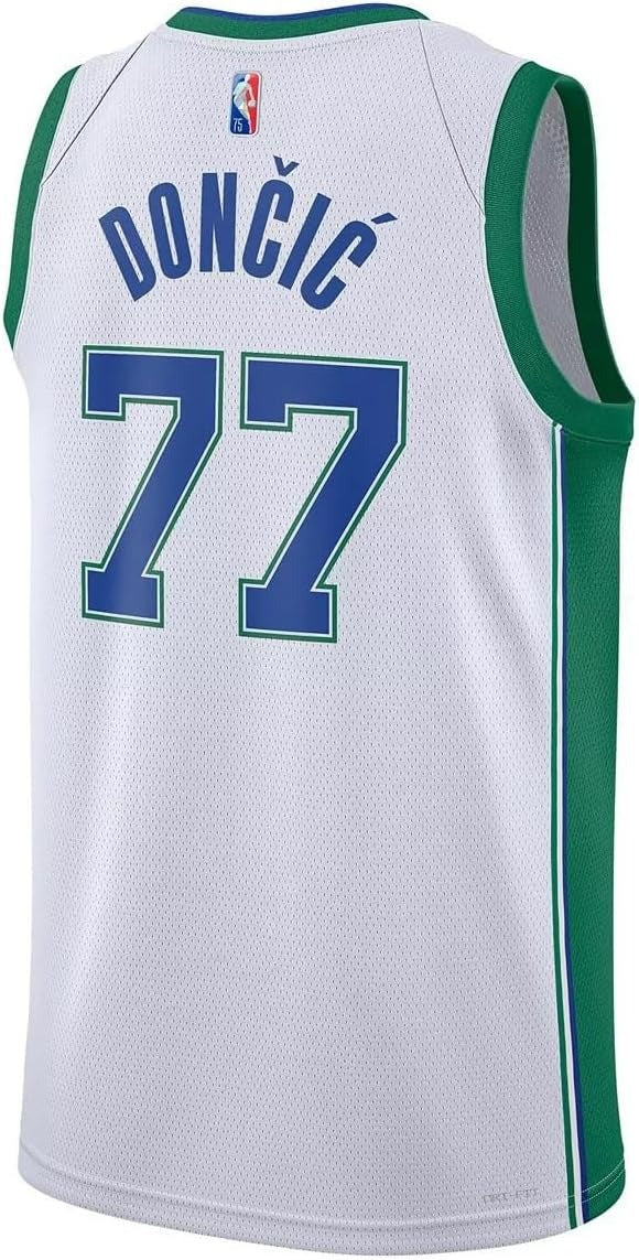 Dallas Mavericks Classic Edition Jersey – Luka Dončić #77 White & Green