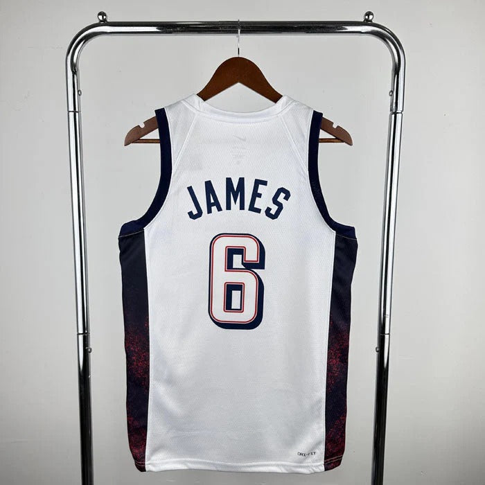 USA National Basketball Jersey – Olympics 2024 (White)