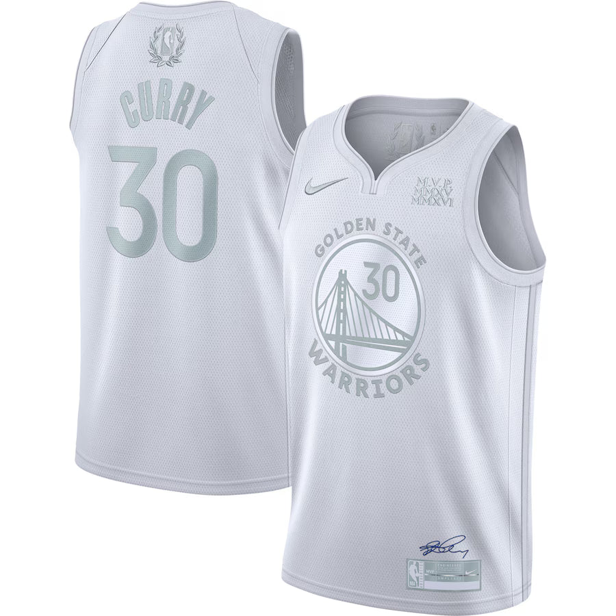 NBA Golden State Warriors Jersey 30 Stephen Curry MVP Edition - White
