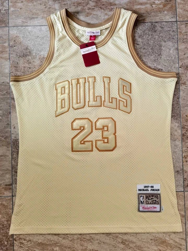 Michael Jordan Chicago Bulls 1997-98 “NBA Gold” Authentic Jersey – Mitchell & Ness